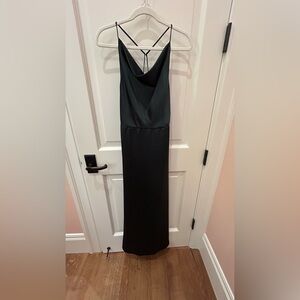 Amsale brand Hunter green satin bridesmaid dress- like new!